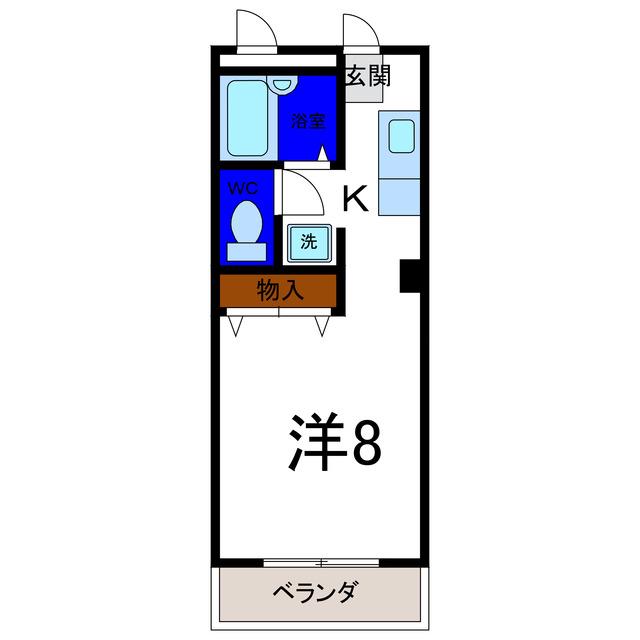 ユニバーシティハイツ(ワンルーム/3階)の間取り写真