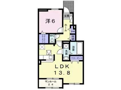 SキャメロンI(1LDK/1階)の間取り写真