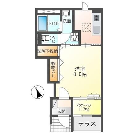 アヴニール(1LDK/1階)の間取り写真