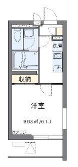 クレイノグレイスコーポ薩摩II(1K/2階)の間取り写真