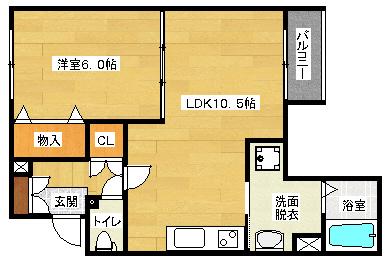 緑井コージーハウス(1LDK/2階)の間取り写真