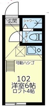 ユナイト鶴見グランチャコ(ワンルーム/1階)の間取り写真