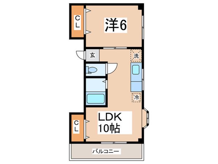 りんごハウス湘南(1LDK/2階)の間取り写真