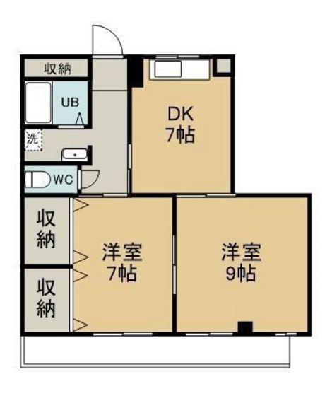 アヴェニール21(2DK/4階)の間取り写真