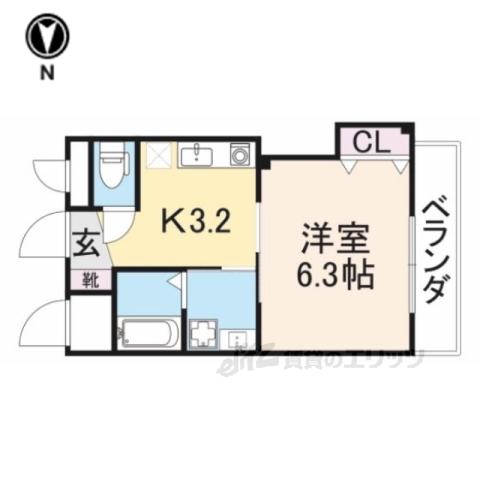 MSCUBE1(1K/2階)の間取り写真