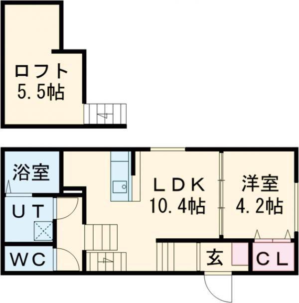 75APARTMENT.東明 L(1LDK/1階)の間取り写真