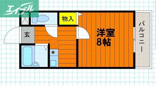 グランシャリオ津高弐番館(1K/2階)の間取り写真