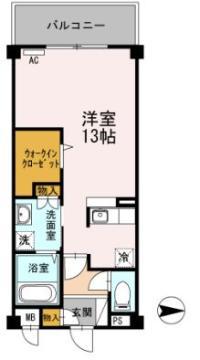 シャンテ・シャル(ワンルーム/2階)の間取り写真