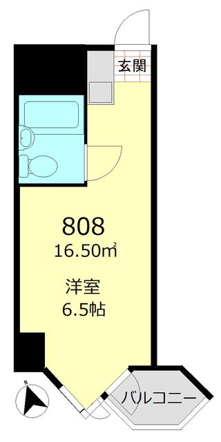 東京ベイビュウ(ワンルーム/8階)の間取り写真