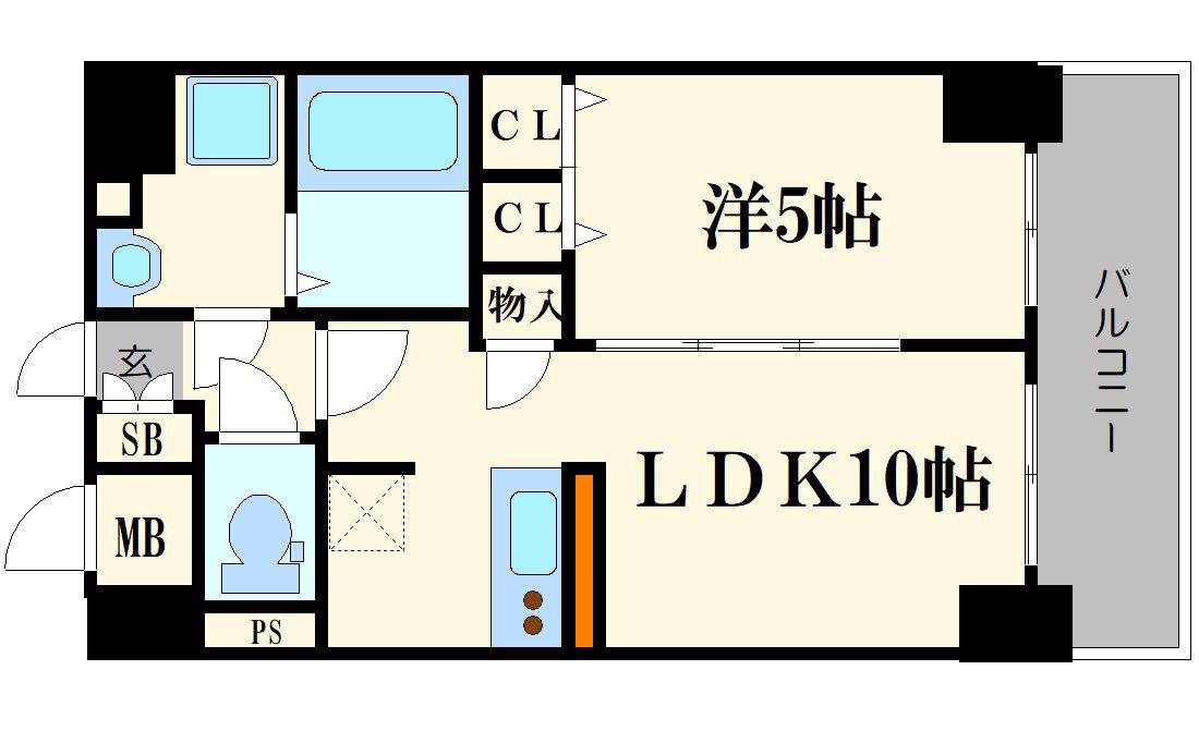 CAVANA梅田北(1LDK/9階)の間取り写真