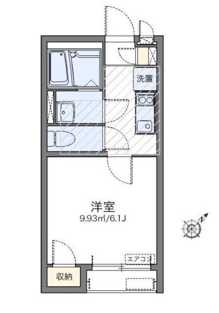 レオネクストヒルズバン(1K/2階)の間取り写真