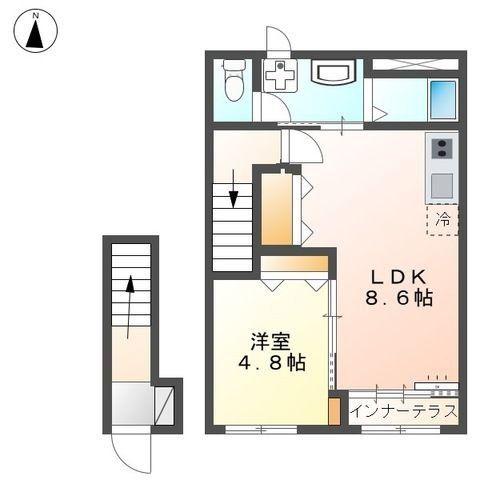 所沢市小手指町アパート工事(1LDK/2階)の間取り写真