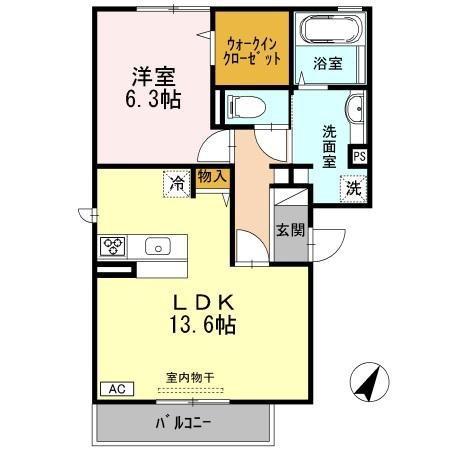 ル・クレスト(1LDK/3階)の間取り写真