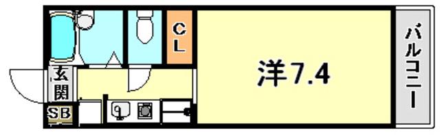 シーホースビル(ワンルーム/4階)の間取り写真