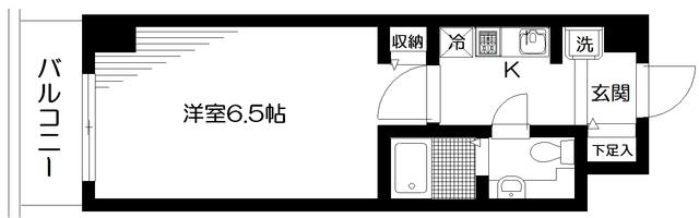 シャイン小石川(1K/2階)の間取り写真