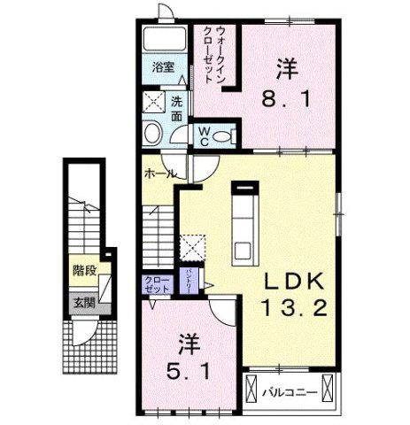 XXIII(2LDK/2階)の間取り写真