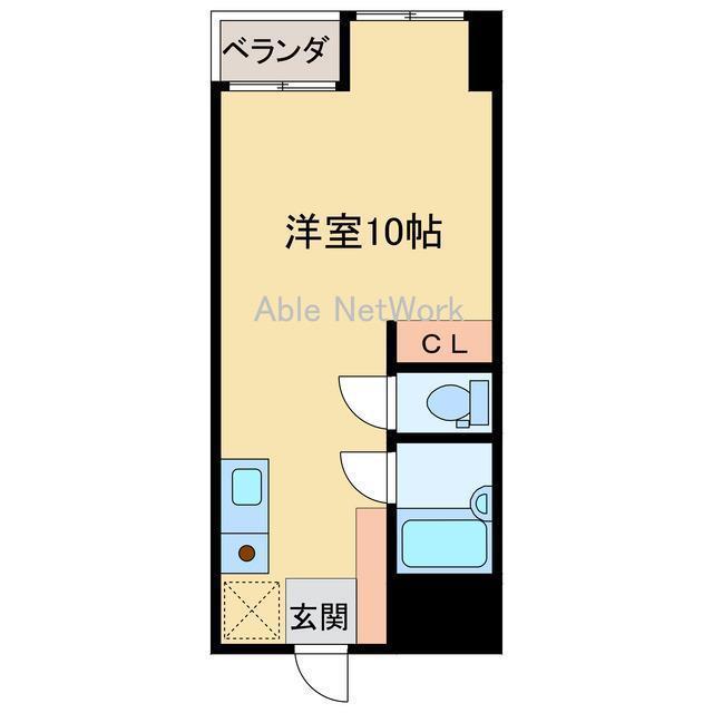 VERITE徳常(ワンルーム/6階)の間取り写真