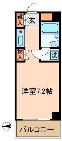 ライオンズマンション新宿東公園(ワンルーム/4階)の間取り写真