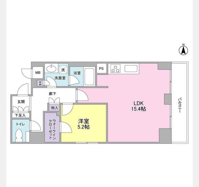 アイム白金高輪(1LDK/2階)の間取り写真