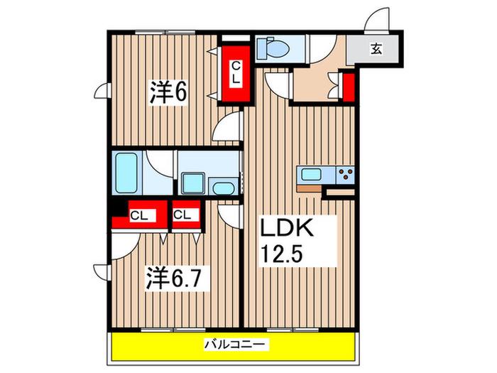 REI COURT(2LDK/3階)の間取り写真