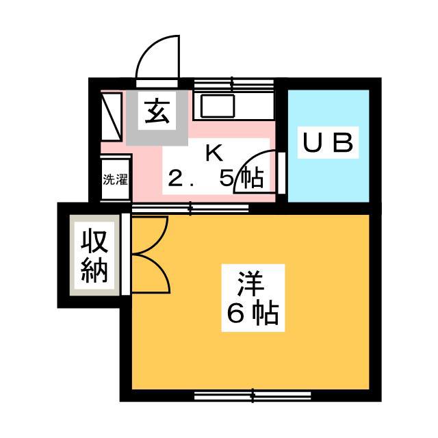 ひばりハイツ(1K/1階)の間取り写真