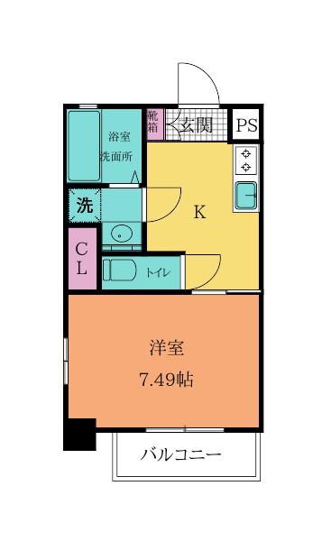 STUDIE小倉離宮(1K/7階)の間取り写真