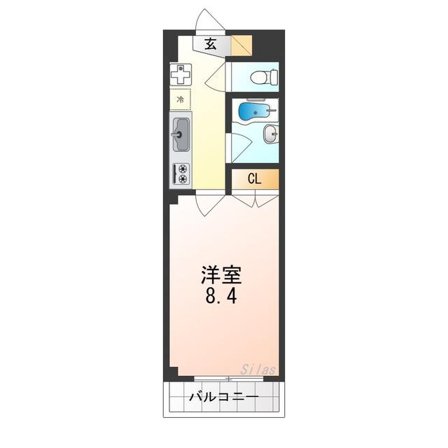 白鷺TKハイツ2号館(1K/5階)の間取り写真