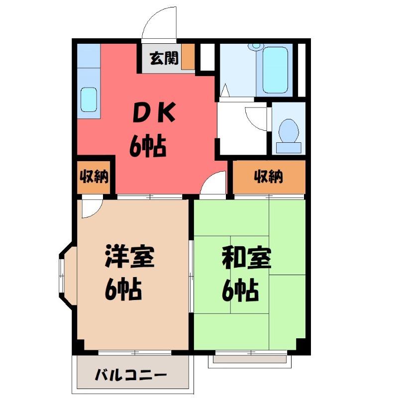 サニーコート(2DK/1階)の間取り写真