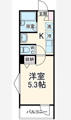 MELDIAみのり台II(1K/1階)の間取り写真