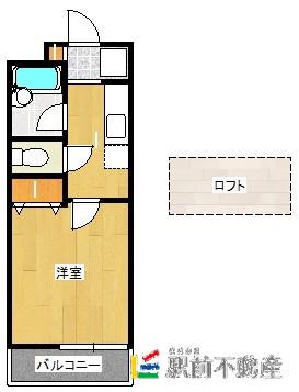 ファインフィールドII(1K/2階)の間取り写真