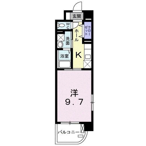 エムウッドグラツィア(1K/2階)の間取り写真