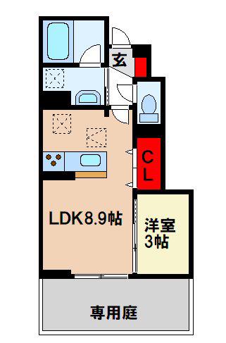 D-ROOM TK(1LDK/1階)の間取り写真