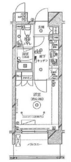 クレイシア新大塚(1K/4階)の間取り写真