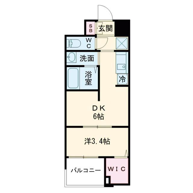 WORVE大阪本町(1DK/6階)の間取り写真