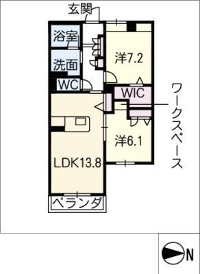 グレイスガーデン(2LDK/3階)の間取り写真
