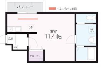 QUIET CRAB HOUSE MIX弘明寺II(ワンルーム/3階)の間取り写真