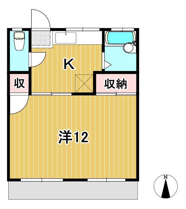 有明荘(1K/1階)の間取り写真