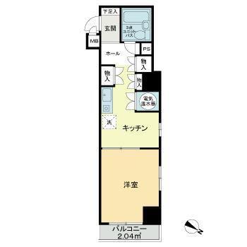 ライオンズマンション初台第3(1K/6階)の間取り写真