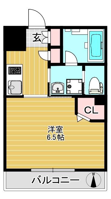 メゾンデュシーニョ(1K/2階)の間取り写真