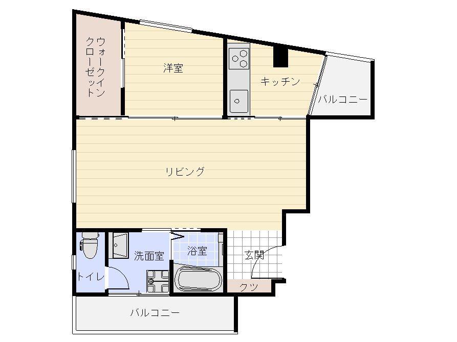 COLORANCHE(1LDK/4階)の間取り写真