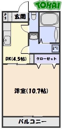 COMFORT MANSION(1DK/2階)の間取り写真