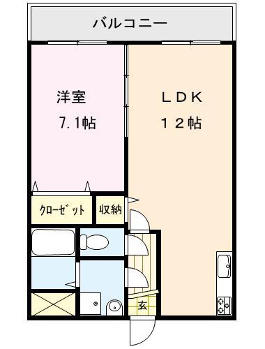 HAPPYSWING(1LDK/1階)の間取り写真