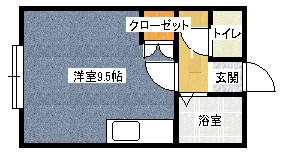 フローラルハイムA(ワンルーム/2階)の間取り写真