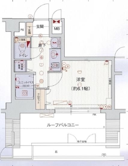 プレサンス東本町VOL.2(1K/10階)の間取り写真