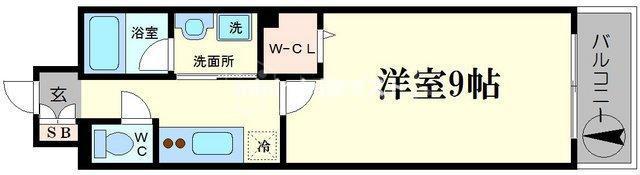 グランドゥール敷津(1K/5階)の間取り写真