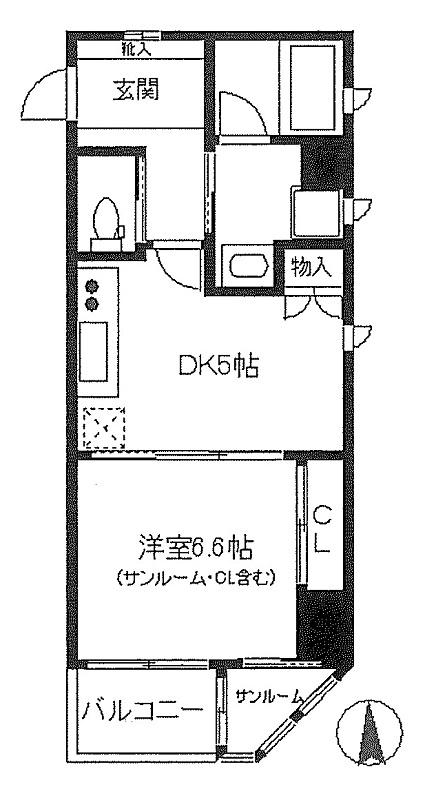 FRIENDS APARTMENT(1DK/2階)の間取り写真