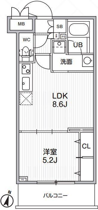 ALIVIS志村三丁目(1LDK/3階)の間取り写真