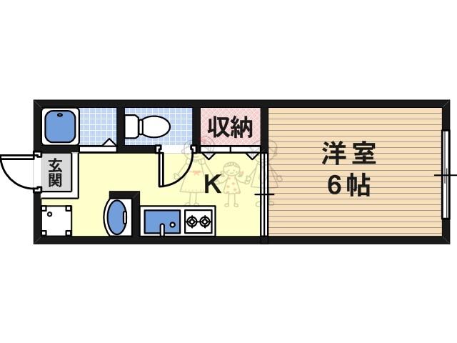 第2田辺マンション(1DK/2階)の間取り写真