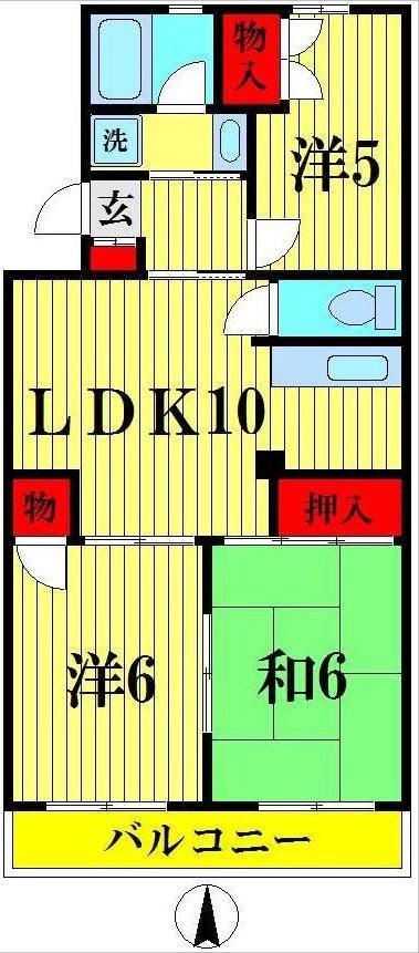 レキシントンマンション松並木I(3LDK/1階)の間取り写真