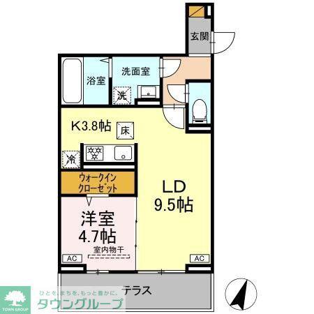 D-SOLACE末広4丁目(1LDK/1階)の間取り写真